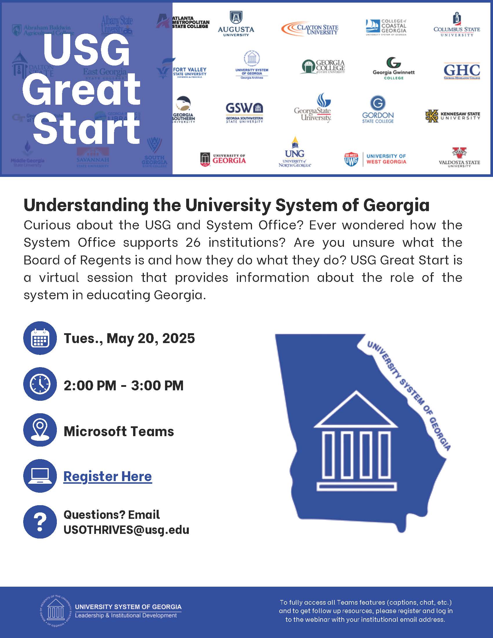 Flyer for , "Understanding the University System of Georgia" event.